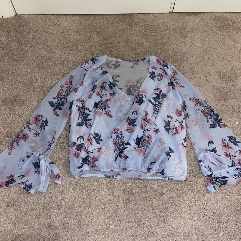 Size medium blue floral blouse